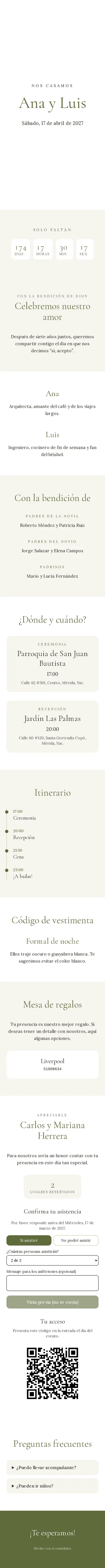 Invitación Jardín de Acomódalos, para eventos de día