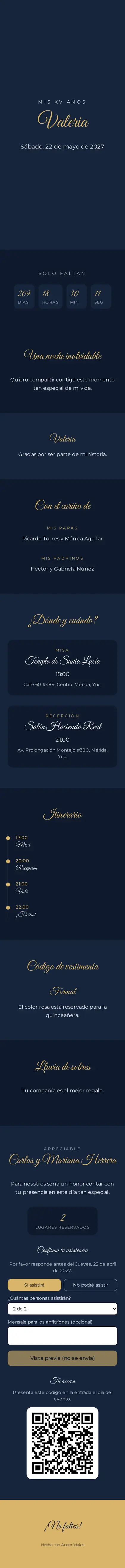 Invitación Noche de gala de Acomódalos, para cualquier fiesta